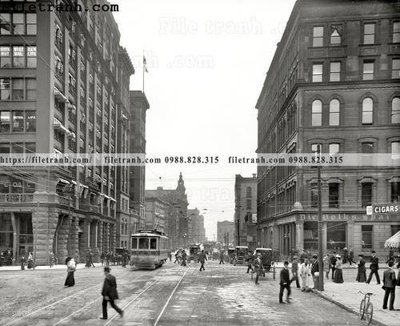 File tranh The Busy Corner_ 1906 (ảnh gốc) cho in ấn kỹ thuật số