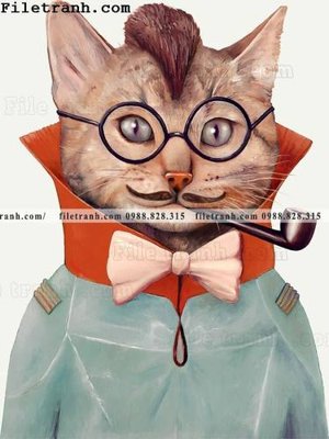 File tranh Tranh Ve Dong Vat Hoat Hinh 102 (bản gốc) in lụa 3D