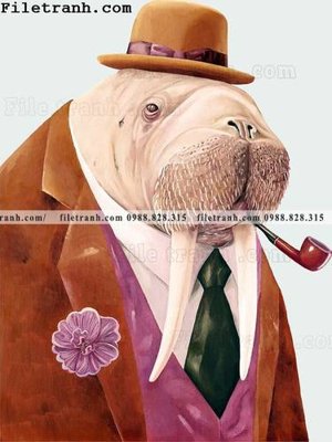 File in mica Tranh Ve Dong Vat Hoat Hinh 105 (bản gốc) siêu trong