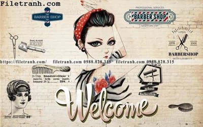 File in ấn Tranh dan tuong Tiem cat toc barber 115 (bản gốc) từ file gốc