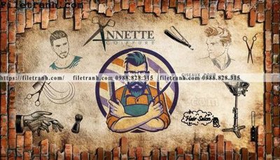 File tranh quảng cáo Tranh dan tuong Tiem cat toc barber 116 (file gốc) chuyên nghiệp