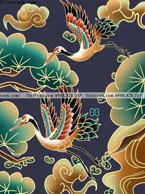 File gốc Tranh hac trung quoc 116 (in lụa) tranh mã đáo