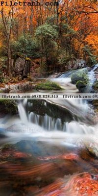 File gốc Tranh phong canh sanh vao cua Trung Quoc120 (in lụa) tranh phong thủy