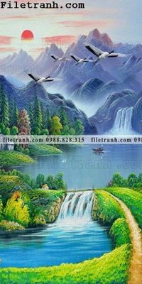 Ảnh gốc Tranh phong canh sanh vao cua Trung Quoc137 (độ nét cao) in mica