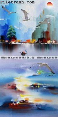 File tranh gốc in trần nhà Tranh phong canh sanh vao cua Trung Quoc155 3D