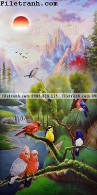 Download file gốc Tranh phong canh sanh vao cua Trung Quoc158 (in mica) trong suốt