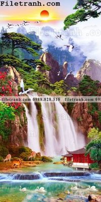 Download file gốc Tranh phong canh sanh vao cua Trung Quoc188 (in mica) trang trí