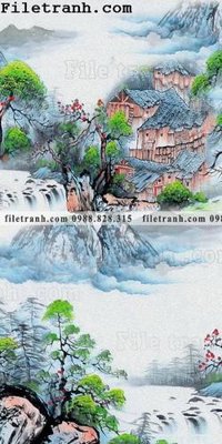 Tải file Tranh phong canh sanh vao cua Trung Quoc250 (ảnh gốc) 300dpi Tranh phong canh sanh vao cua Trung Quoc250