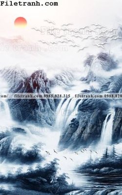 Download file Tranh phong canh sanh vao cua Trung Quoc282 (gốc) in mica cao cấp