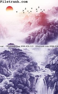 File tranh Tranh phong canh sanh vao cua Trung Quoc289 (gốc) in trên kính