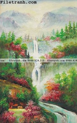 Download file gốc Tranh phong canh sanh vao cua Trung Quoc293 (in mica) trang trí