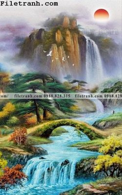 File tranh in trần Tranh phong canh sanh vao cua Trung Quoc313 (ảnh gốc siêu nét)