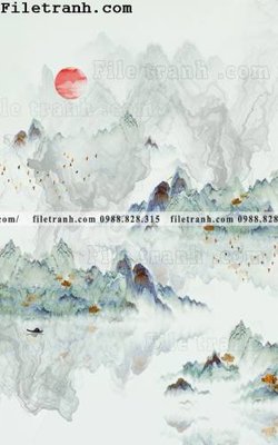 File PSD Tranh phong canh sanh vao cua Trung Quoc334 (gốc) cho designer