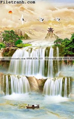 File tranh in trần 3D Tranh phong canh sanh vao cua Trung Quoc335 (ảnh gốc)