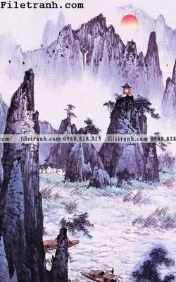 Tải file gốc Tranh phong canh sanh vao cua Trung Quoc337 (bản PSD) còn layer