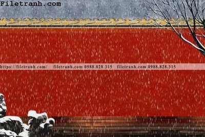 File tranh Tu Cam Thanh mau do moi phong cach Trung Hoa 152 (gốc) in trên kính