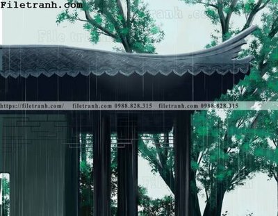 File tranh Tu Cam Thanh mau do moi phong cach Trung Hoa 153 (file gốc) chủ đề phong thủy