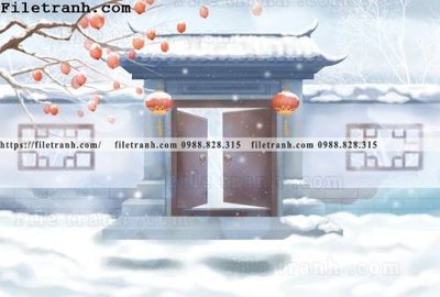 File tranh Tu Cam Thanh mau do moi phong cach Trung Hoa 162 (ảnh gốc) in trần nhà