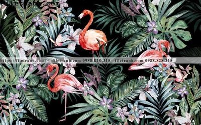 File tranh Tuong nen la cay phong cach Bac Au 122 (bản gốc) treo tường