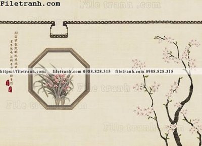 File tranh Tuong nen phong cach trung quoc 106 (bản gốc) treo quán cafe