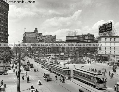 Tải file Woodward Avenue_ 1917 (gốc) làm tranh treo tường