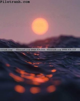 File tranh anh binh minh va hoang hon tren bien 102 (bản gốc) treo phòng ăn