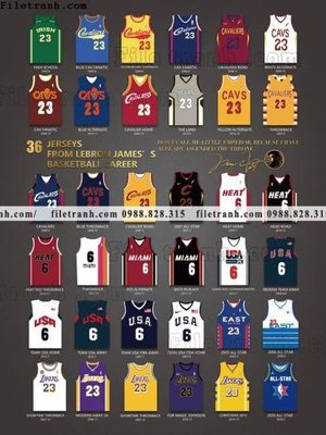 File tranh ao bong da nba 106 (bản gốc) treo tường