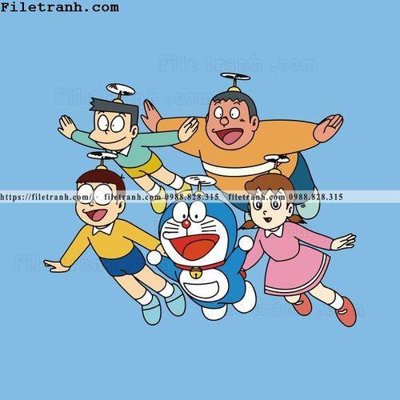 File gốc avatar Doremon 114 (in tráng gương) hiện đại