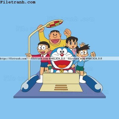 File in lụa avatar Doremon 116 (hoa văn) avatar Doremon 116