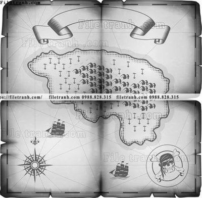 File tranh ban do dinh vi thoi xua 1544 (bản gốc) in lụa 5D