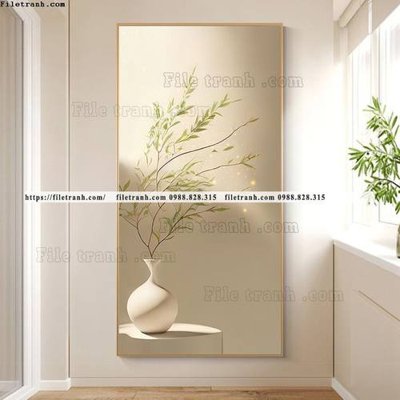 File tranh binh hoa va cay bac au 536 (gốc) in trên kính