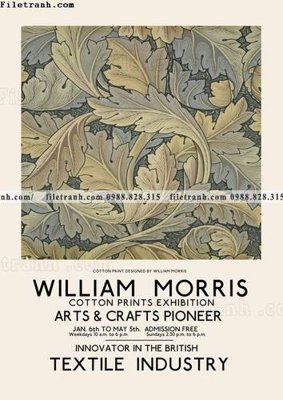 File tranh bong hoa phong cach Bac Au William 504 (bản gốc) in lụa 3D