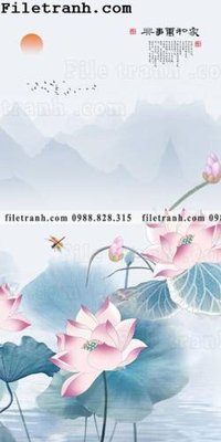 Ảnh gốc bong hoa sen trung quoc 112 (độ nét cao) in tráng gương