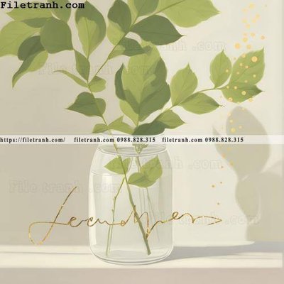 Download file gốc buc anh cay xanh anh sang va bong toi phong cach Bac Au 145 (in mica) 3D