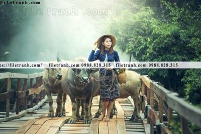 File tranh buc anh chup anh phong canh thon que 123 (bản gốc) treo phòng ăn