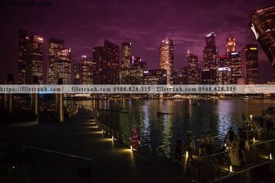 File gốc buc anh chup thanh pho ngang dep 518 (in lụa) họa tiết 3D