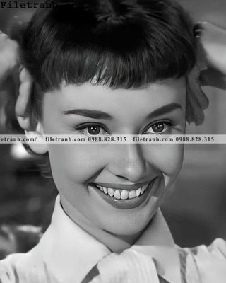 File PSD buc anh cua Audrey Hepburn 105 (bản gốc) dễ dàng edit