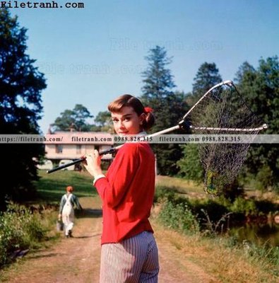 File tranh buc anh cua Audrey Hepburn 144 (gốc) phong cách tối giản