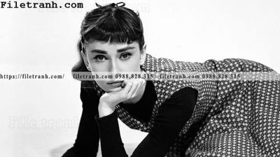 File tranh buc anh cua Audrey Hepburn 147 (bản gốc) in lụa dán tường