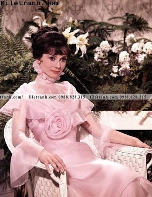 File tranh gốc buc anh cua Audrey Hepburn 215 (bản quyền) độc đáo