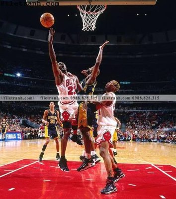 File tranh buc anh cua NBA Jordan 123 (ảnh gốc) in trần 3D