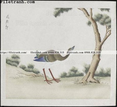File tranh in tráng gương buc anh hoa co chim muong mau sac nhe nhang 115 (siêu nét)