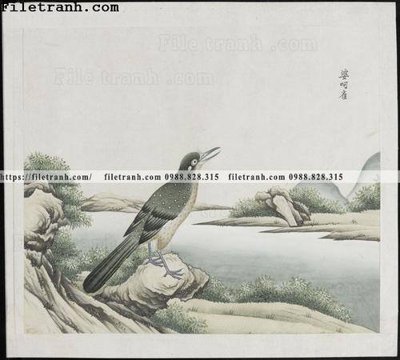 File tranh gốc buc anh hoa co chim muong mau sac nhe nhang 219 (bản quyền) độc đáo