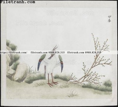 File tranh buc anh hoa co chim muong mau sac nhe nhang 221 (gốc) phong cách tối giản