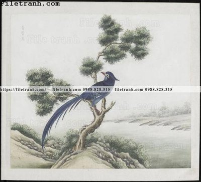 File tranh buc anh hoa co chim muong mau sac nhe nhang 231 (bản gốc) treo quán cafe