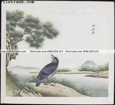 File gốc buc anh hoa co chim muong mau sac nhe nhang 353 (in tráng gương) nghệ thuật