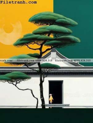 File tranh buc anh phong cach muc Giang Nam 100 (ảnh gốc) in trần xuyên sáng