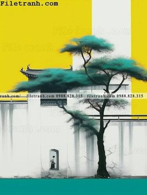 Tải file buc anh phong cach muc Giang Nam 120 (PSD) cho in tranh kính