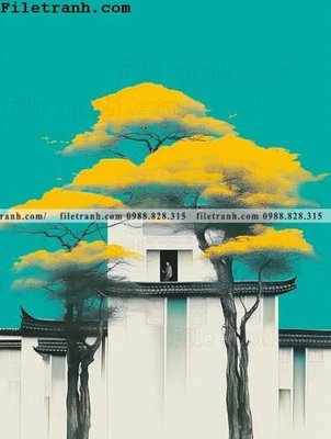 File gốc buc anh phong cach muc Giang Nam 121 (in mica) cắt laser