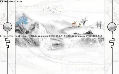 Ảnh gốc buc anh tuong nen nai sung tam phong cach Trung Quoc 202 (độ nét cao) in mica